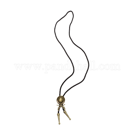Плоское круглое ожерелье с пистолетом laria для мужчин и женщин NJEW-WJ0011-08AB-1