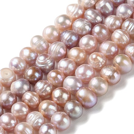 Fili di perle di perle d'acqua dolce coltivate naturali PEAR-E018-19A-1