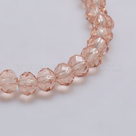 Chapelets de perles en verre transparent X-EGLA-J047-8x6mm-14-1
