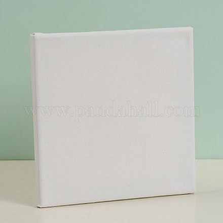 額装されたブランクリネンウッド  絵画を描くため  正方形  ホワイト  20x20.2x1.6cm DIY-G019-06A-1