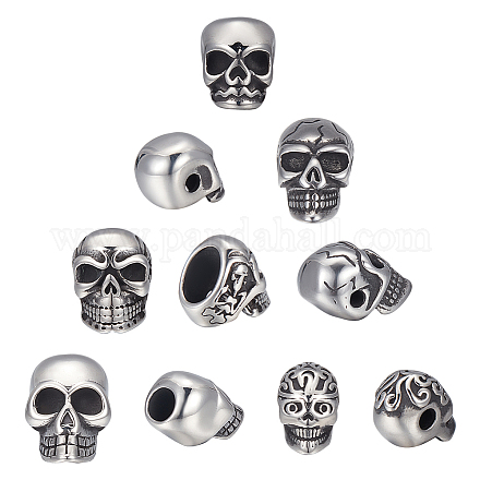 Unicraftale 10Pcs 5 Style 304 Stainless Steel Beads STAS-UN0043-53-1