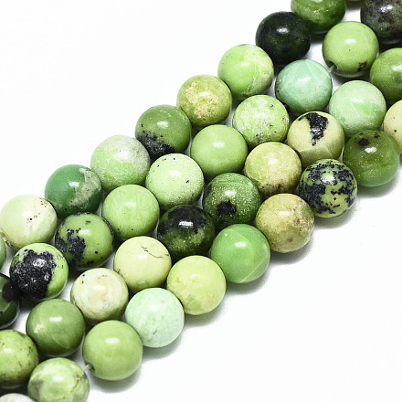 Chapelets de perles en serpentine naturelle G-R485-11-8mm-1