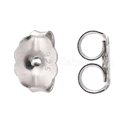925 tuerca para pendientes de plata de ley chapada en rodio antideslustre&nbsp;STER-E041-11B-1