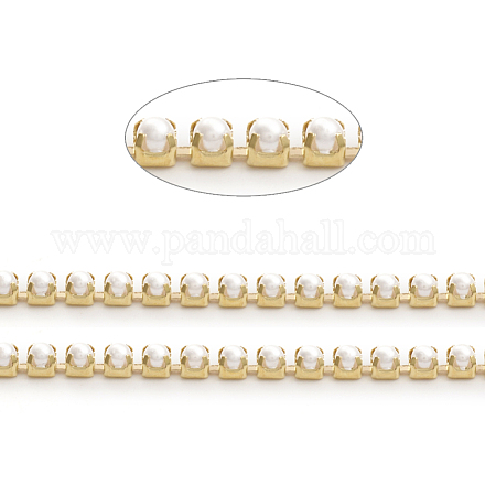Handgefertigte Perlenketten aus mattem Messing CHC-L044-02MG-1
