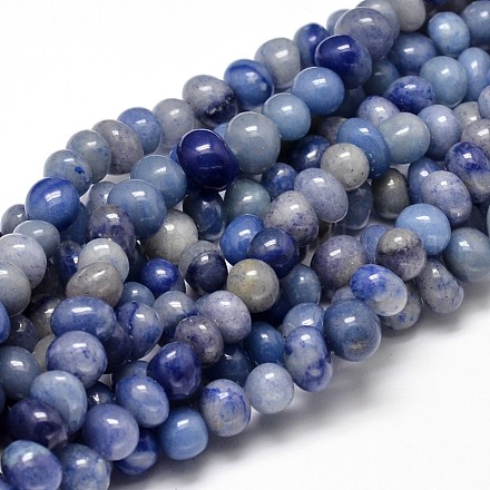 Azules pepitas de piedras preciosas de aventurina naturales grano hebras G-J337-47-1