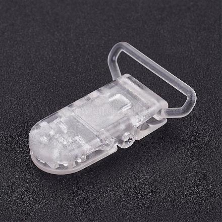 環境に優しいプラスチック製の赤ちゃんのおしゃぶりホルダークリップ  透明  43x31x9mm KY-K001-A24-1