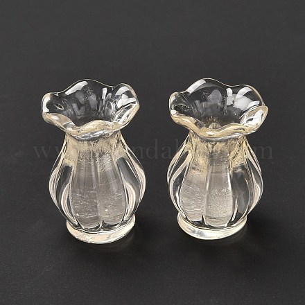 透明樹脂ビーズ  穴なし/ドリルなし  花瓶  透明  14x21mm  内径：6mm RESI-F023-01D-1