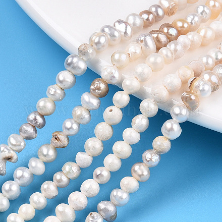 Fili di perle di perle d'acqua dolce coltivate naturali PEAR-N013-03E-1