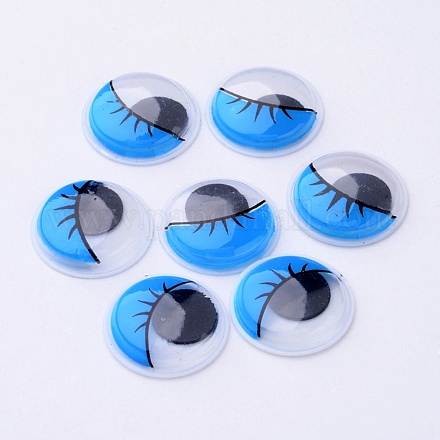 Colors Wiggle Googly Eyes Cabochons With Eyelash DIY Scrapbooking Crafts Toy Accessories X-KY-S003-15mm-07-1