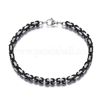 Bracelet chaîne byzantine bicolore 201 acier inoxydable pour homme femme BJEW-S057-86B-01-1