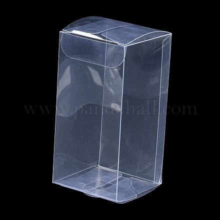 長方形の透明なプラスチックのPVCボックスギフト包装  防水折りたたみボックス  おもちゃやカビ用  透明  箱：5x5x10.1センチメートル CON-F013-01D-1