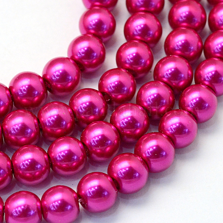 Chapelets de perles rondes en verre peint X-HY-Q330-8mm-17-1