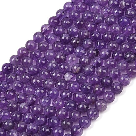 Natürlichen Amethyst Perlen Stränge&nbsp;G-A274-C01-6mm-03-1