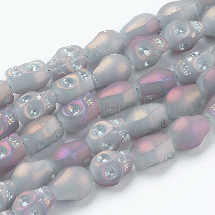 Electroplate Glass Beads Strands GLAA-K035-B-HR01-1
