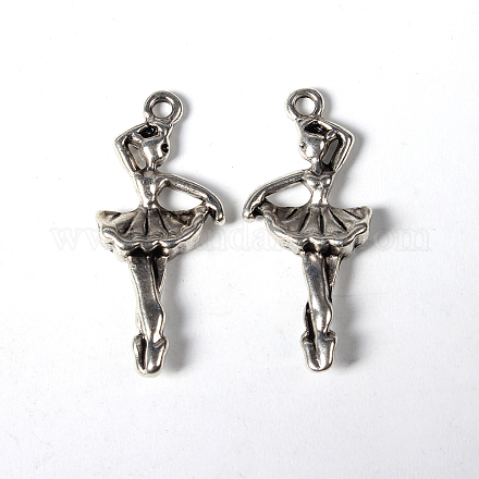 Antique Silver Plated Ballet Dancer Zinc Alloy Charms Pendants Fit Jewelry Necklace Findings DIY X-LF1990Y-1