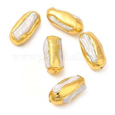 Ovale Perlen aus natürlichen Keshi-Perlen im Barockstil KK-M251-09G-1