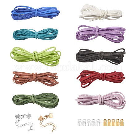 Faux Suede Cord Kit for DIY Jewelry Making Finding Kit DIY-FS0002-07-1