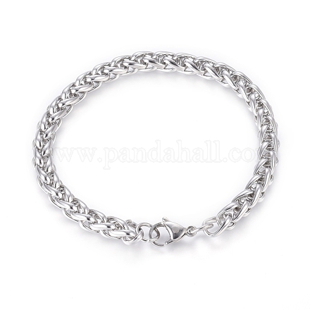 Bracelets avec chaîne de corde en 304 acier inoxydable BJEW-G622-01P-1