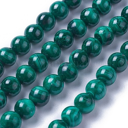 Chapelets de perles en malachite synthétique G-F627-09-B-1