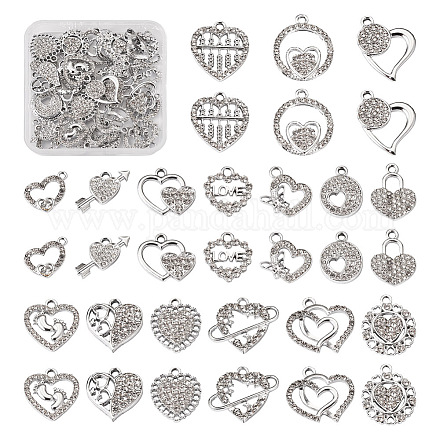32 pièces 16 pendentifs en alliage de style strass ALRI-TA0001-16-1