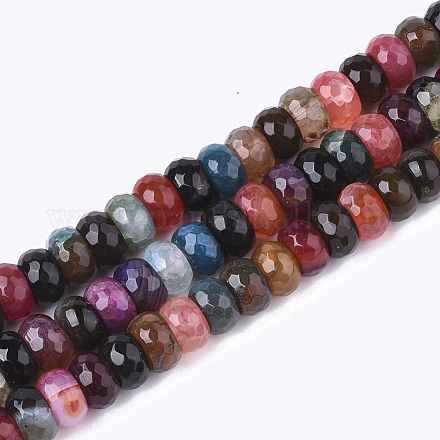 Brins de perles d'agate et tourmaline naturelles G-T118-28-1