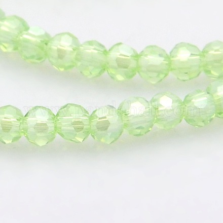 AB Color Plated Glass Faceted Round Beads Strands GLAA-A027-3mm-AB02-1