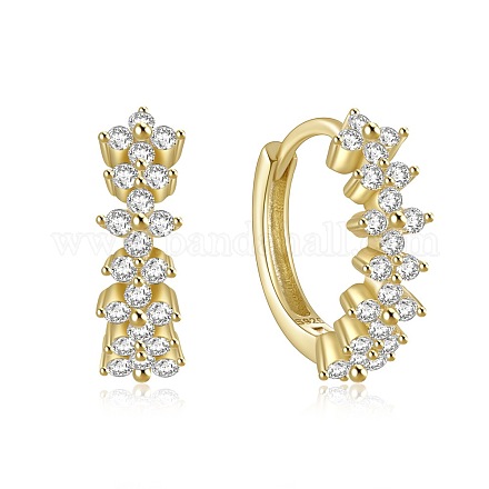 925 Sterling Silver Twisted Circle Earrings with Diamond Inlay&nbsp;VT3298-7-1