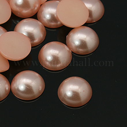 Half Round Domed Imitated Pearl Acrylic Cabochons OACR-H001-8J-1