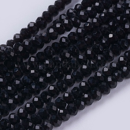 Opachi colore solido fili di perle di vetro GLAA-F076-A14-1