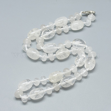 Natural Quartz Crystal Beaded Necklaces NJEW-S390-08-1