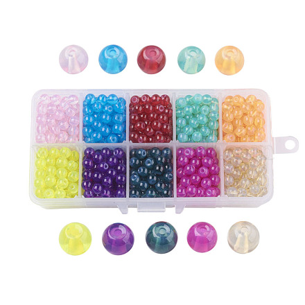 10 couleurs de cuisson perles de verre peintes DGLA-JP0001-10-6mm-1
