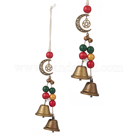 Décorations de pendentif en perles de bois de schima sur le thème de noël HJEW-JM00926-1