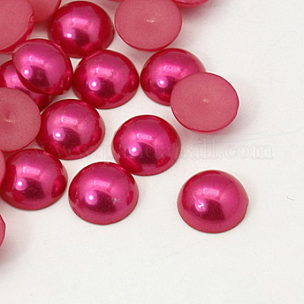 Half Round Domed Imitated Pearl Acrylic Cabochons OACR-H001-5S-1