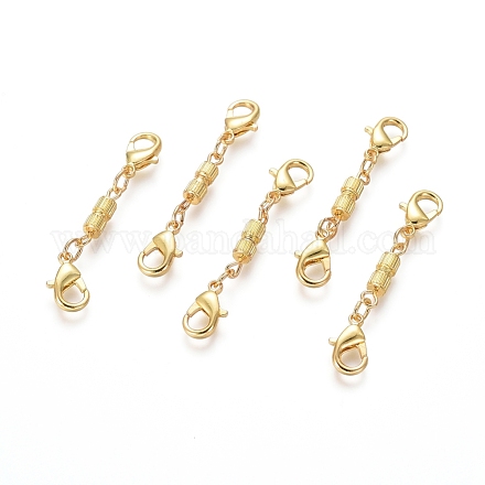 Brass Lobster Claw and Screw Clasps KK-G373-01G-1
