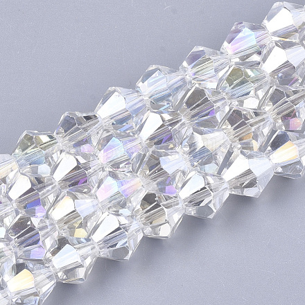Chapelets de perles en verre électroplaqué EGLA-Q118-6mm-B17-1