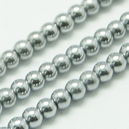Non-magnetic Synthetic Hematite Beads Strands G-K015-3mm-02-1