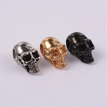 Skull 304 Stainless Steel Beads STAS-F103-12-1