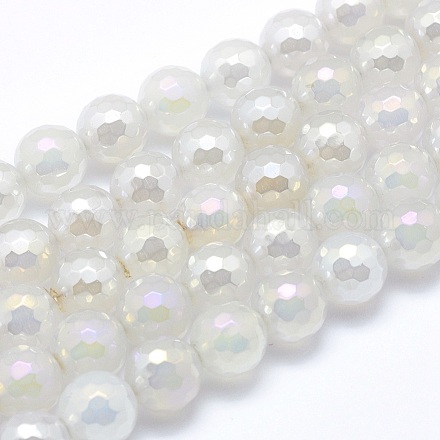 Galvani natürliche Achat Perlen Stränge G-O164-01B-6mm-1