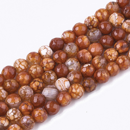Chapelets de perles en agate naturelle craquelée X-G-T119-01A-06-1