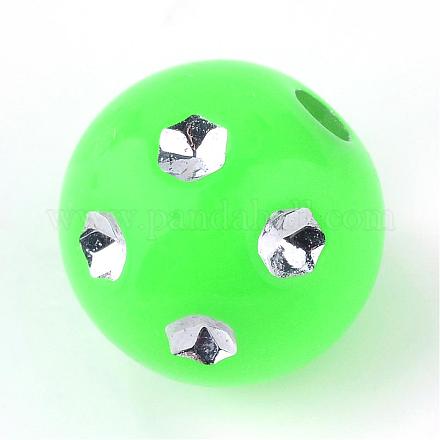 Plating Acrylic Beads PACR-S454-6mm-04-1