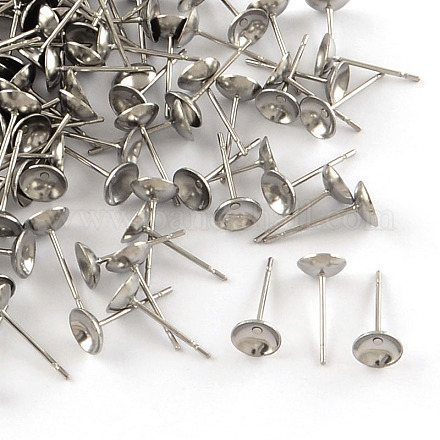 304 impostazioni per orecchini a bottone in acciaio inossidabile STAS-R073-10-1