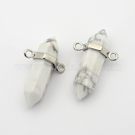 Natural Howlite Bullet Pointed Pendants G-F176-01-1