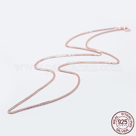 925 Sterling Silver Chain Necklaces STER-F039-40cm-02RG-1