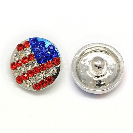 Alloy Rhinestone Buttons SNAP-A045-A37P-NR-1