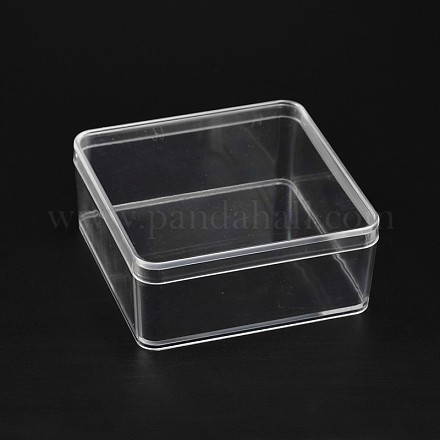 Contenedores de abalorios de vidrio orgánico cuboides CON-N002-01-1