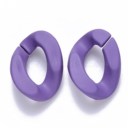 Opaque Spray Painted Acrylic Linking Rings OACR-S036-001B-I05-1