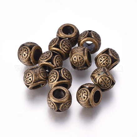 Perles européennes en alliage avec gros trou de style tibétain X-TIBEB-35220-AB-NR-1