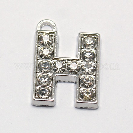 Alloy Rhinestone Letter Charms RB-A052-H01-1