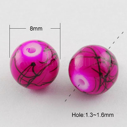 Perles en verre d'effilage GLAD-S074-8mm-86-1