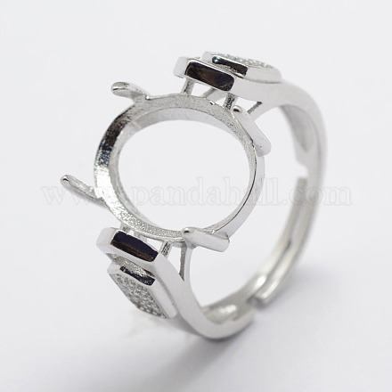 925 Sterling Silver Finger Ring Components X-STER-F027-66P-1